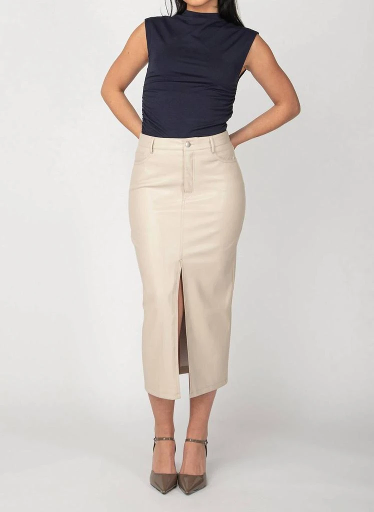 Dex Dex - Faux Leather Midi Skirt 1