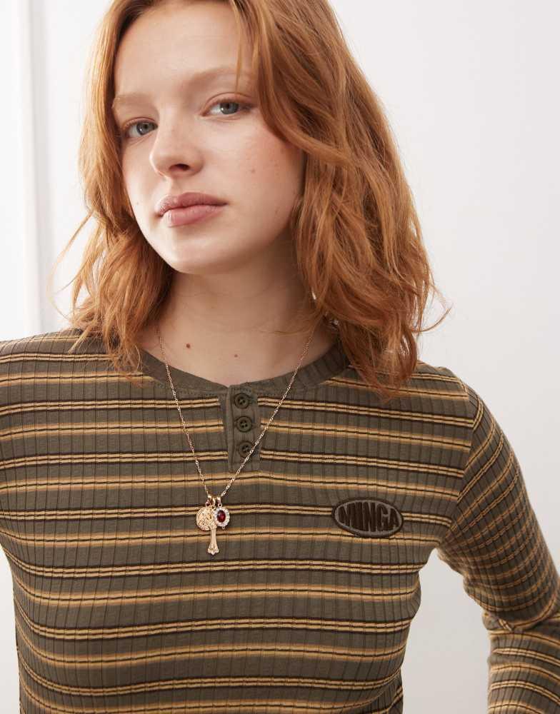 minga Minga London long sleeve top in green stripe