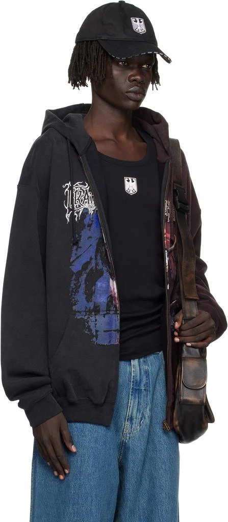 Vetements Black & Burgundy Cradle of Filth Cut-Up Oversized Hoodie 2