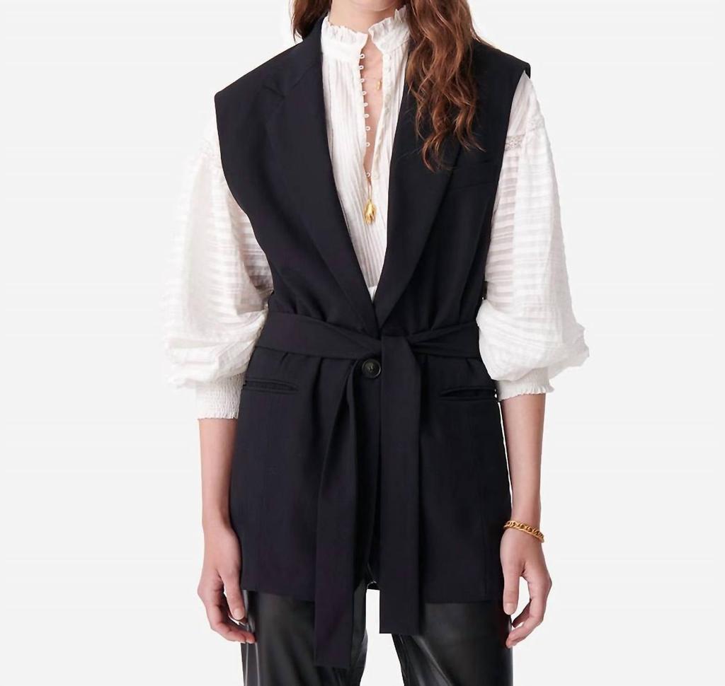VANESSA BRUNO Christen Sleeveless Vest In Noir