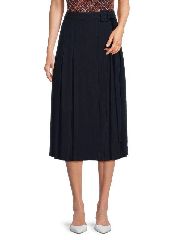 Tommy Hilfiger Pleated Belted Midi Skirt 1