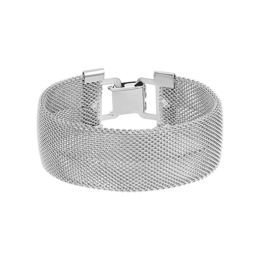 2028 Silver-Tone Mesh Clasp Bracelet