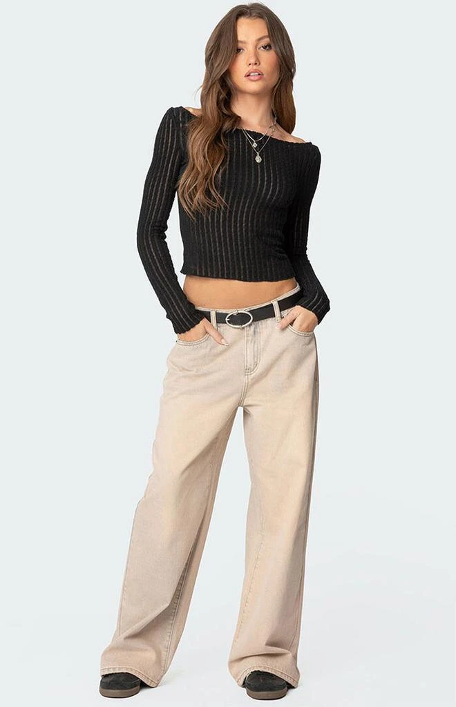 Edikted Textured Sheer Boat Neck Top 5