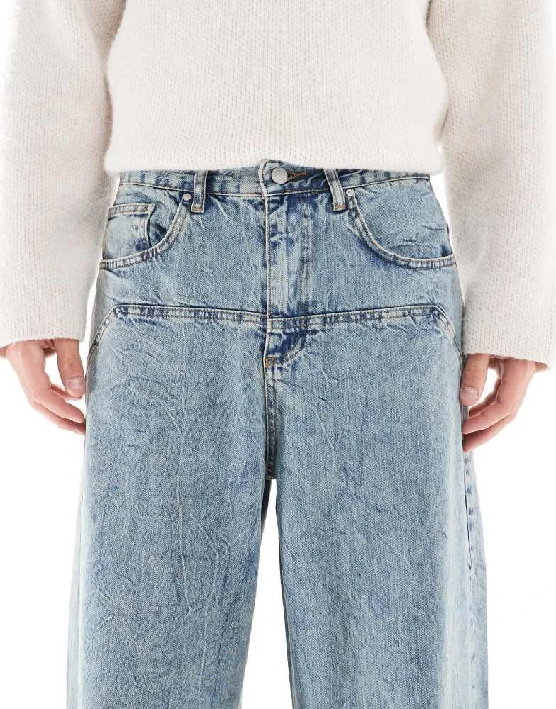 ASOS ASOS DESIGN super baggy carpenter jeans in mid wash blue 5
