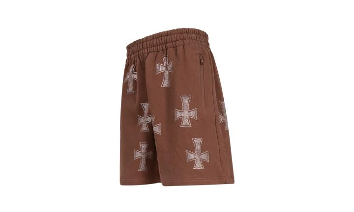 Unknown UK Unknown UK Brown Dagger Rhinestone Shorts 3