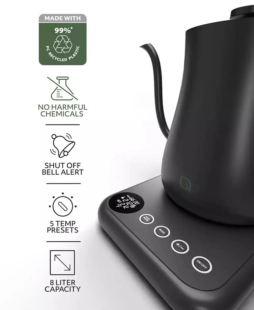 Willow Kitchen Digital Gooseneck Kettle with 5 Temperature Presets - Precision Heating Pouring for Perfect Brews 3
