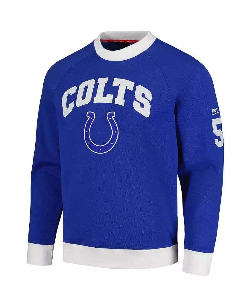 Tommy Hilfiger Men's Royal, White Indianapolis Colts Reese Raglan Tri-Blend Pullover Sweatshirt 3