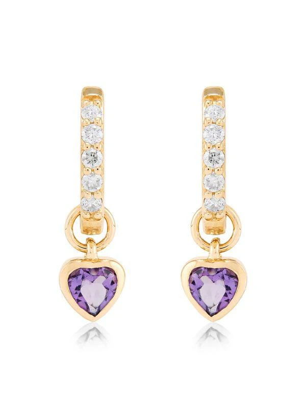 Saks Fifth Avenue 14K Yellow Gold, Amethyst & Diamond Drop Earrings 4