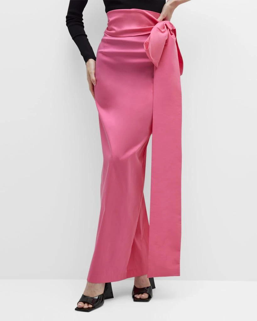 Bernadette Taffeta Maxi Skirt w/ Bow Detail 7