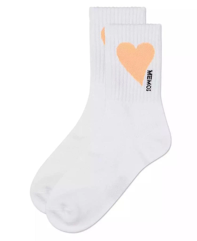 Memoi Big Girls Single Heart Logo Crew Socks 3