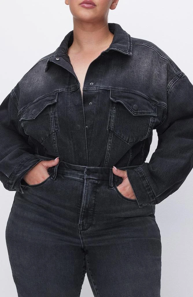 Good American Cotton Denim Trucker Jacket 3
