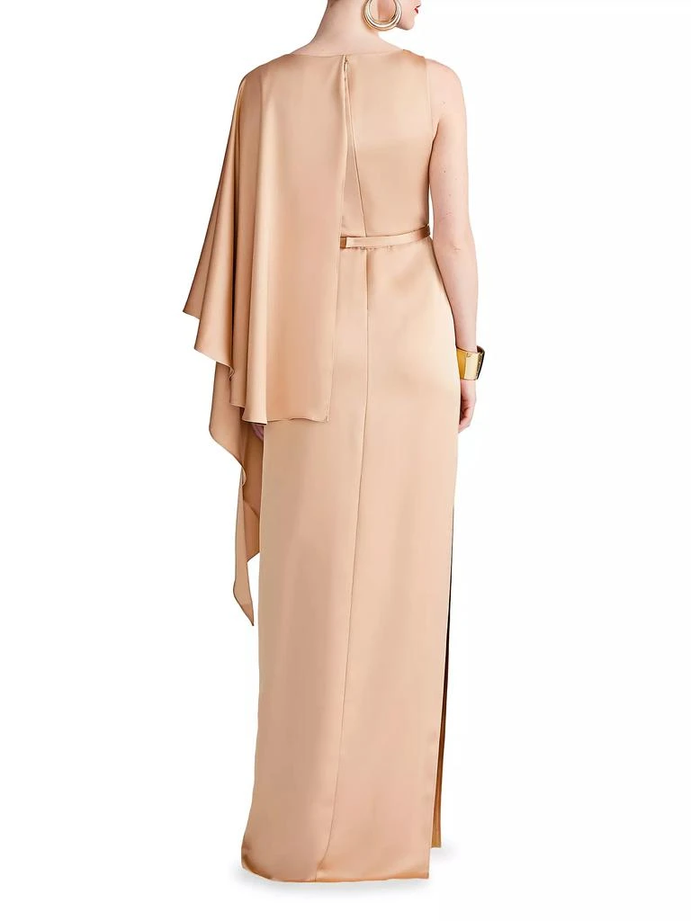 HALSTON Rhiannon Satin One-Shoulder Gown 3