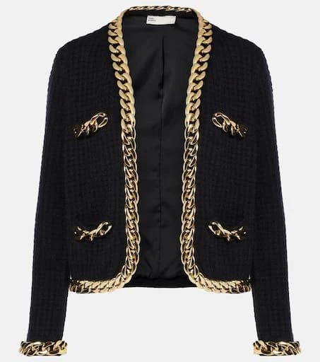 Tory Burch Kendra chain-detail wool-blend cardigan 1