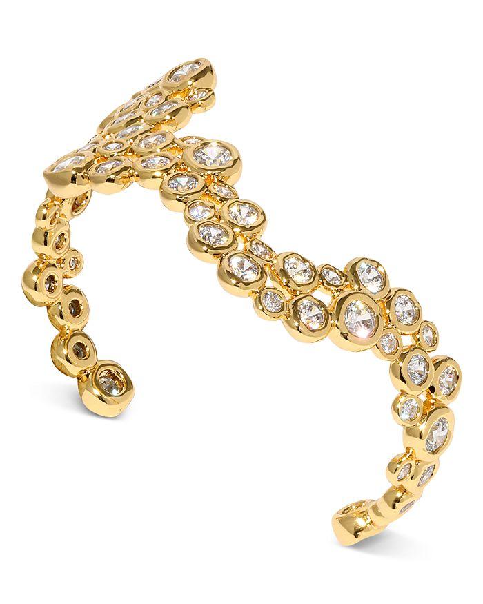 Alexis Bittar Asterales Cubic Zirconia Wave Cuff Bracelet in 14K Gold Plated