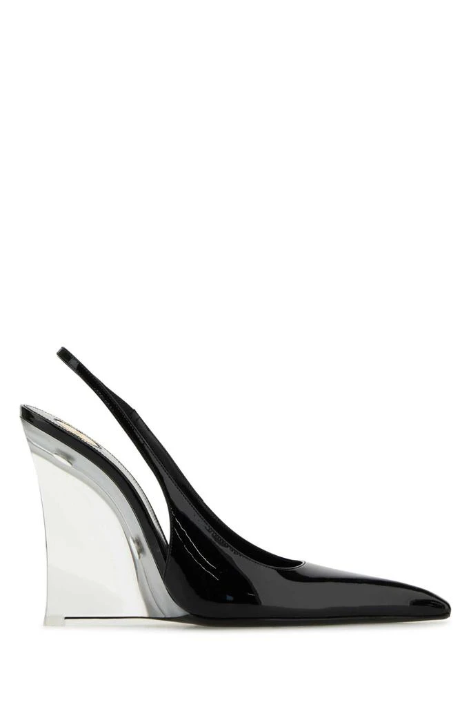 Yves Saint Laurent Black Leather Miller Wedges 1