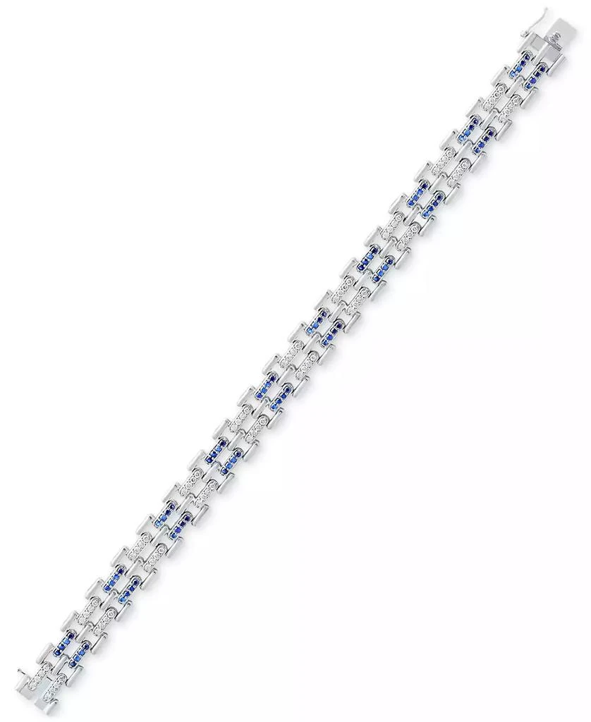 Macy
s Men
s Sapphire (1-3/4 ct. t.w.) 
Diamond (1-1/2 ct. t.w.) Link Bracelet in Sterling Silver 3