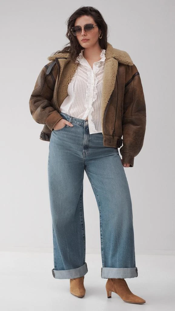 FRAME Le Jane Wide Leg Cuffed Jeans 5