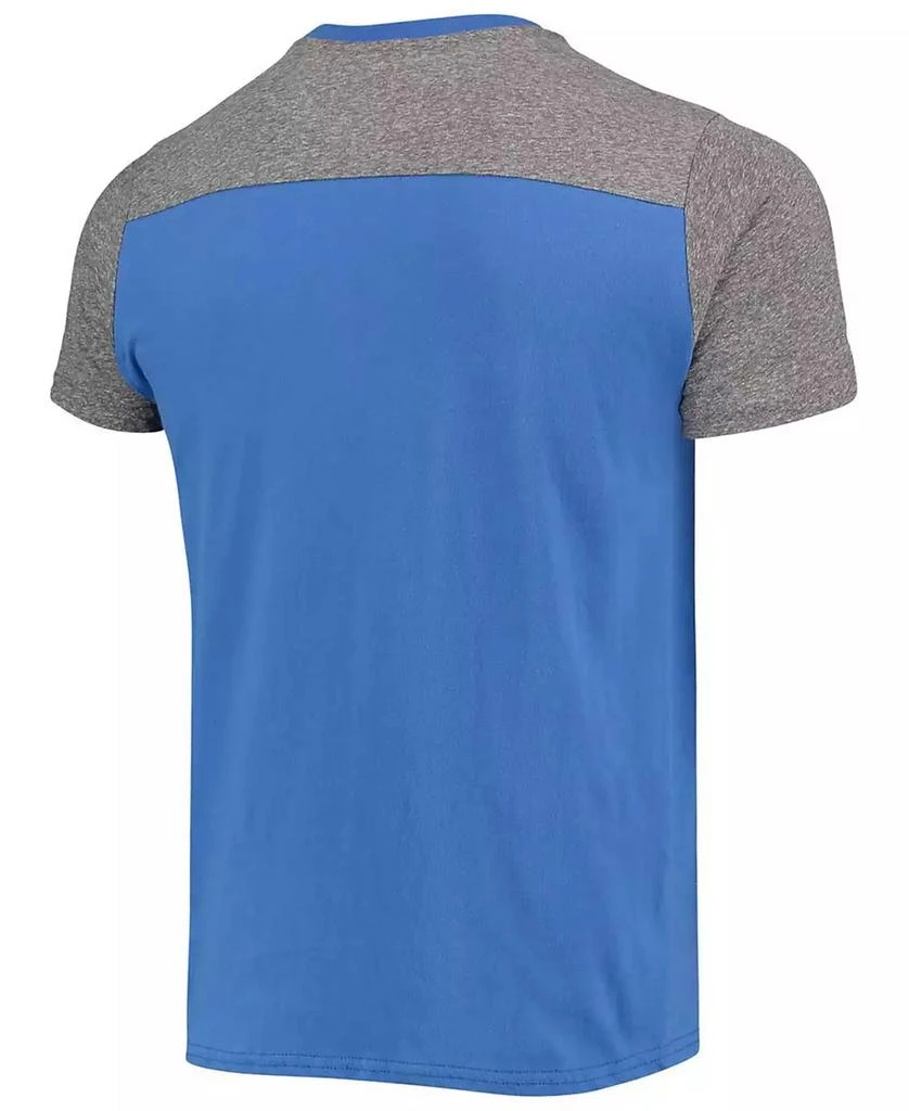 Majestic Men's Royal, Heathered Gray New York Giants Gridiron Classics Field Goal Slub T-shirt 2