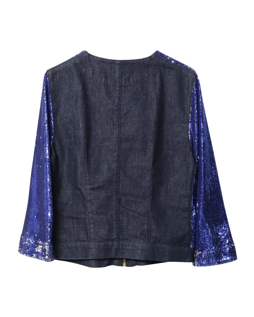 PINKO Pinko Tag Sequin Embellished Jacket in Blue Denim 4