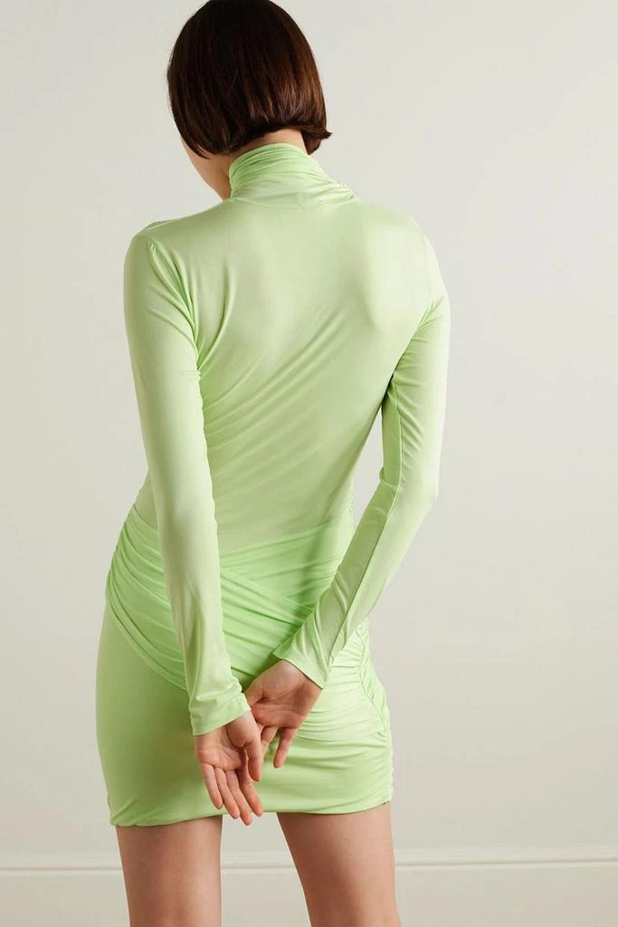 GAUGE81 Kores draped neon stretch-jersey turtleneck mini dress 3