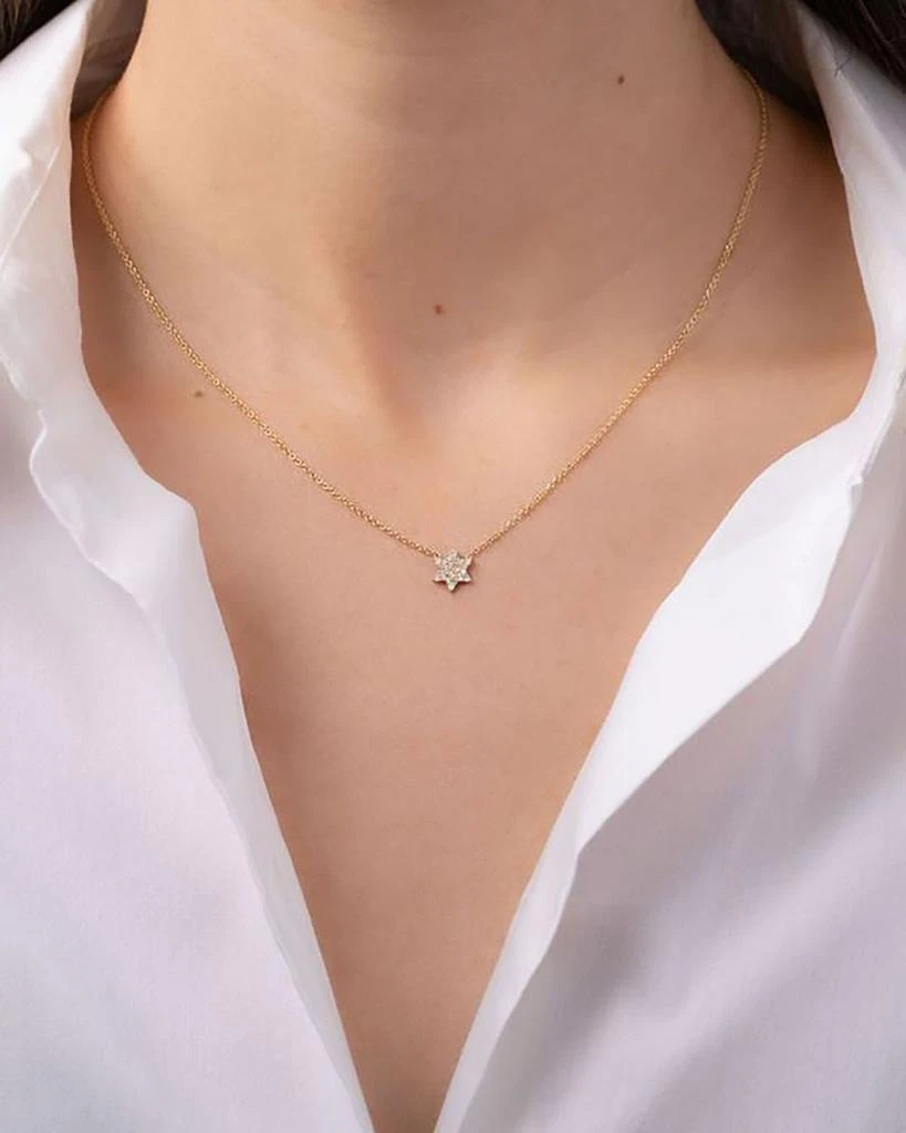 Zoe Lev 14K Yellow Gold Diamond Star of David Pendant Necklace, 16-18" 2