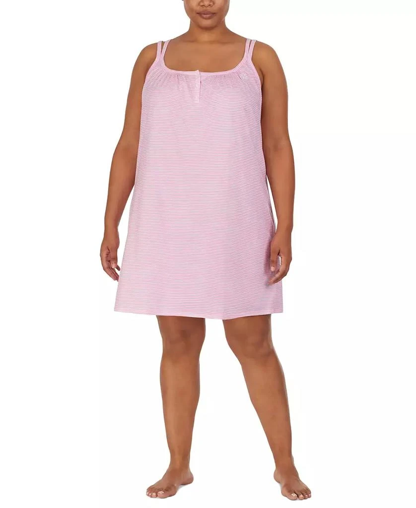 Ralph Lauren Plus Size Cotton Knit Double-Strap Nightgown 4