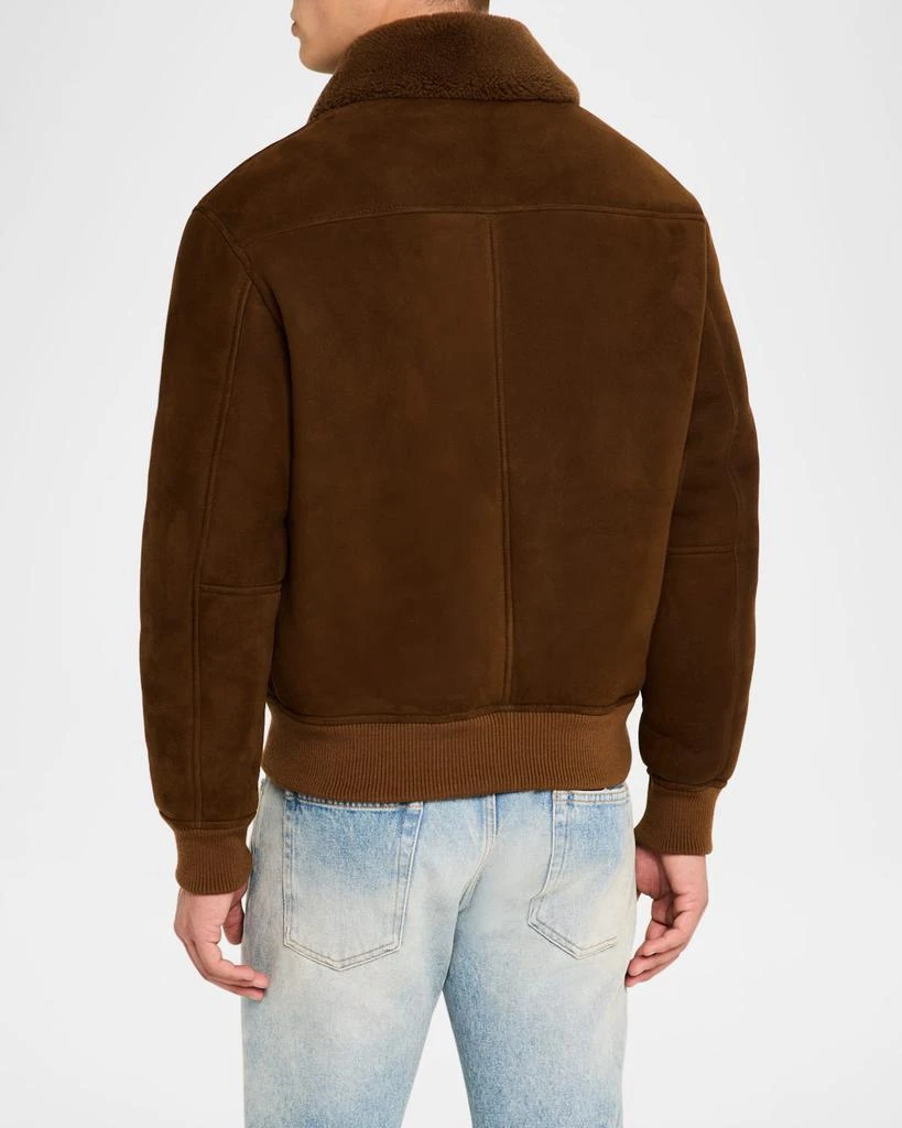 FRAME Men's Suede Shearling Bomber Jacket 3