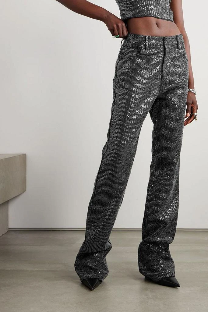 ROTATE Birger Christensen Rottan sequin-embellished mid-rise straight-leg jeans 2