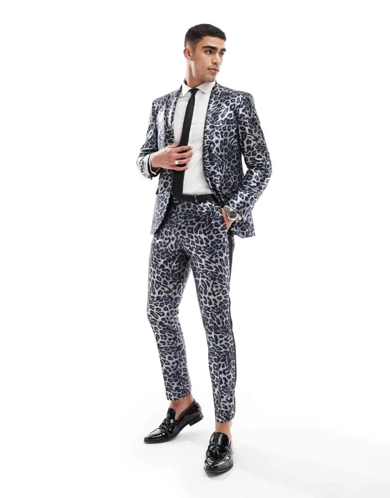 Twisted Tailor Twisted Tailor suit jacket in mono leopard co-ord 3