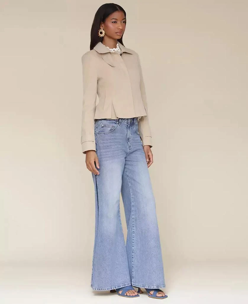 Avec Les Filles Women's Peplum Cropped Trench Coat 8