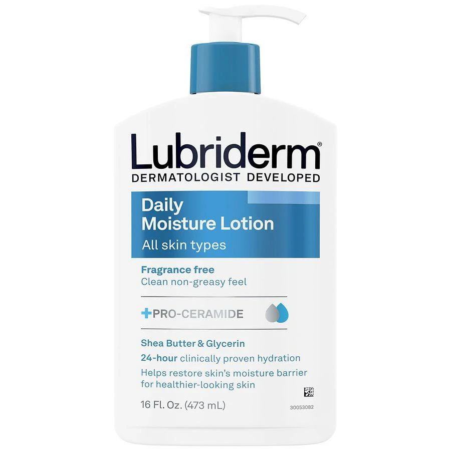 Lubriderm Fragrance Free Daily Moisture Lotion + Pro-Ceramide, Shea Butter & Glycerin Fragrance Free 1
