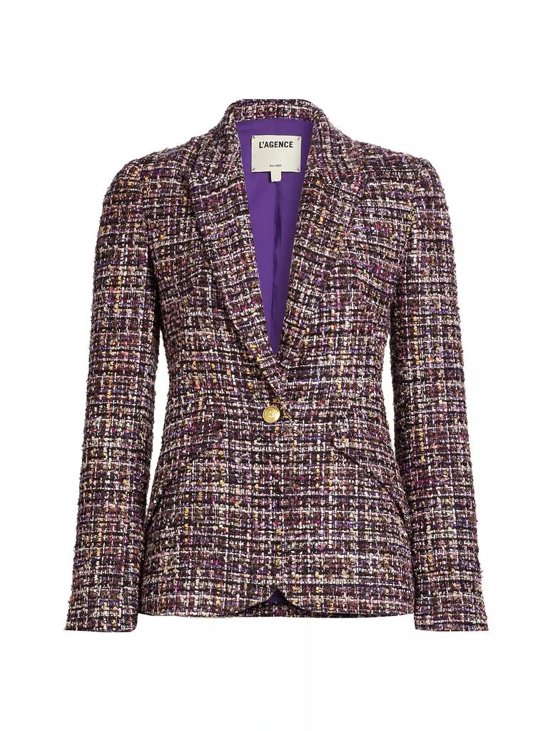 L'Agence Chamberlain Tweed Single-Breasted Blazer 1