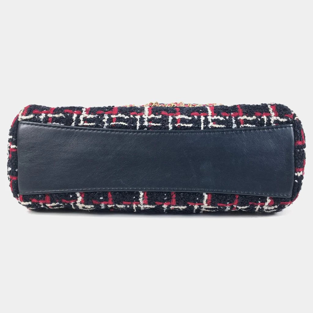 Chanel Chanel Red Black Tweed Calfskin Signe Bowling Bag 6