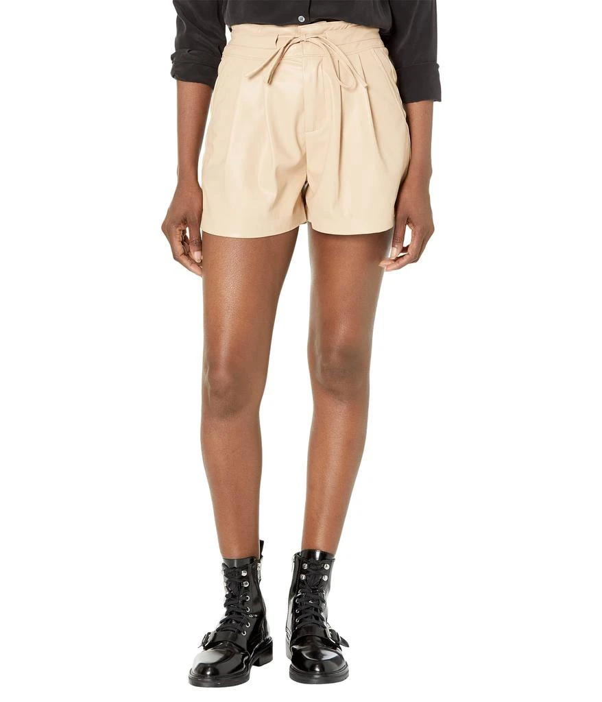 Blank NYC Leather High-Rise Shorts in Deep Energy 1