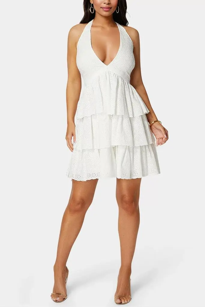 bebe white leather dress BEBE Leather Mini Dress (XS) – Holy Thrift
