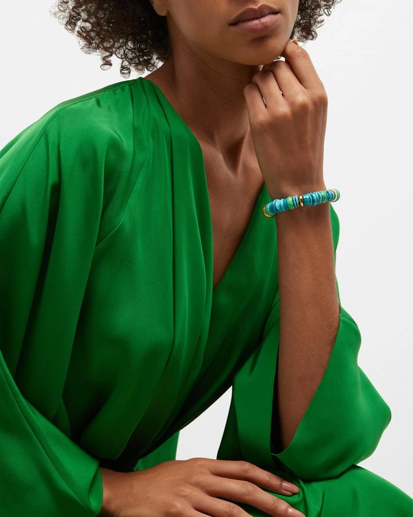 NEST Jewelry Green Turquoise Mix Stretch Bracelet 5