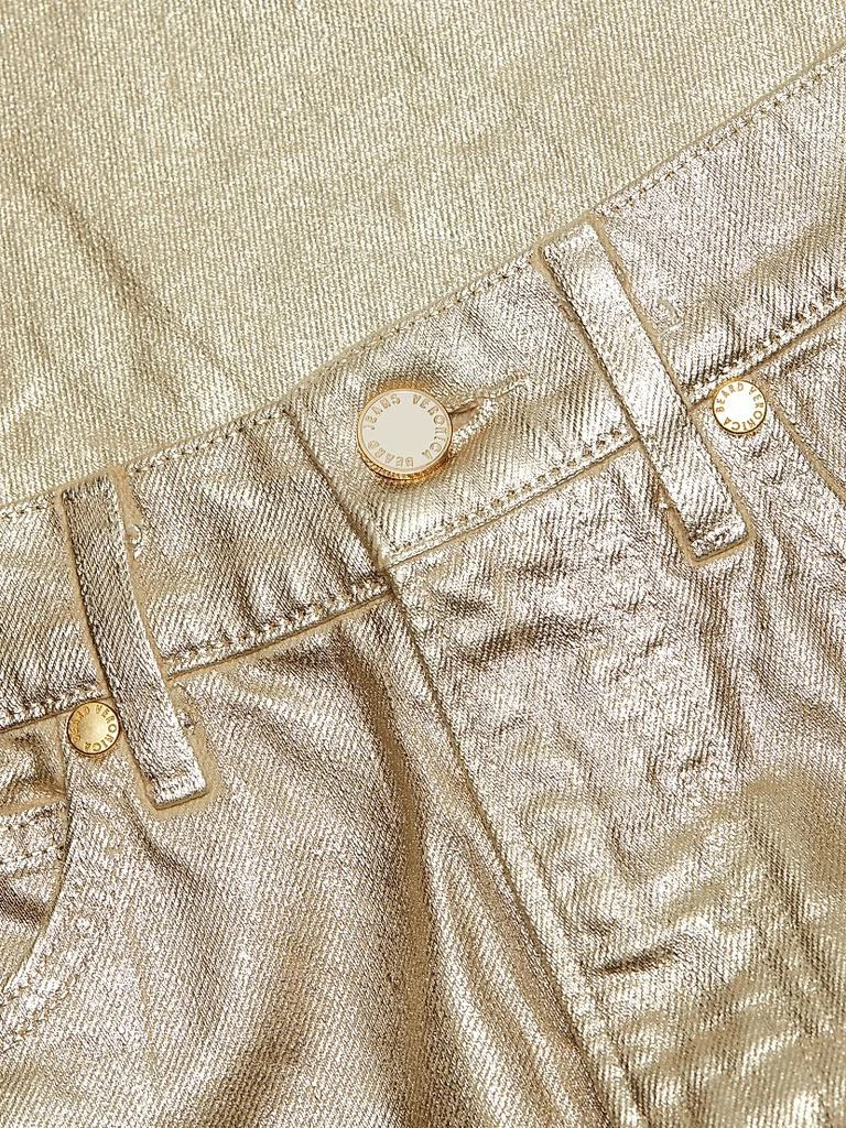 VERONICA BEARD Taylor Metallic Cropped High-Rise Wide-Leg Jeans 7