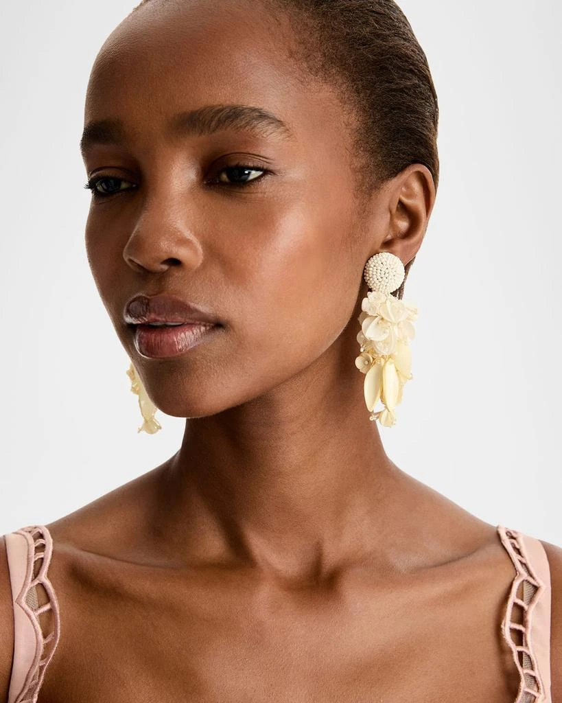 Oscar de la Renta Beaded Chandelier Earrings 2