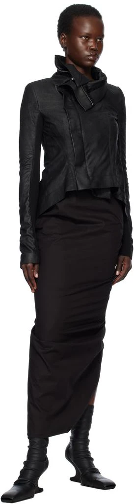 Rick Owens Black Hollywood Naska Biker Leather Jacket 4