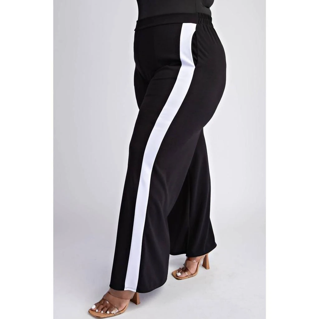 The Curve LA The Curve La - Side Striped Knit Pants With Pockets - Plus 3