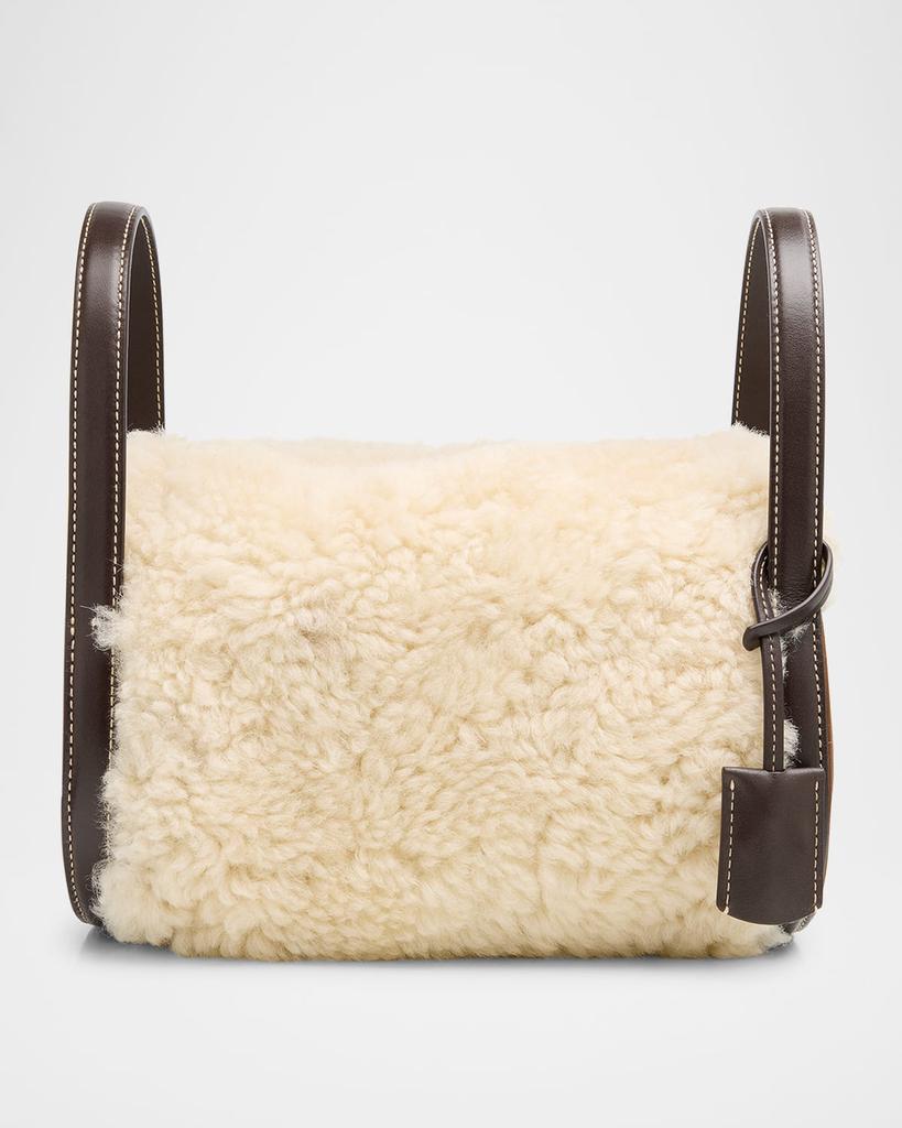 Ralph Lauren Play Shearling & Leather Barrel Duffel Bag