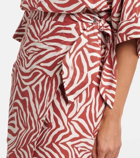 Brunello Cucinelli Printed cotton and silk wrap skirt 4