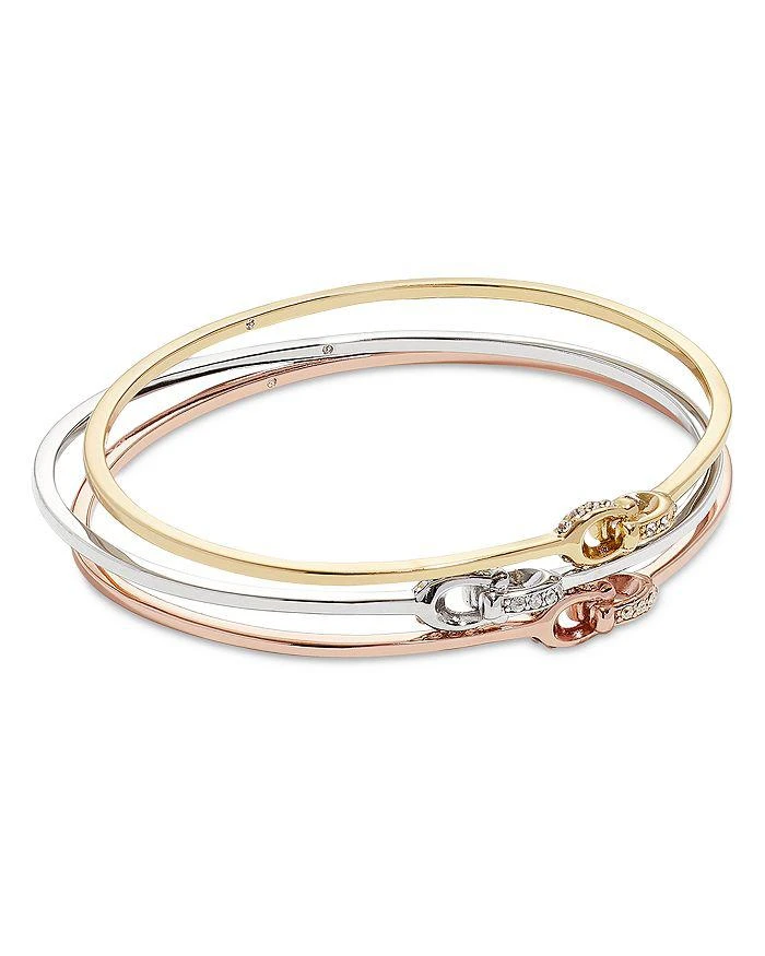 Coach Interlocking Pavé Logo Bangle Bracelet Set