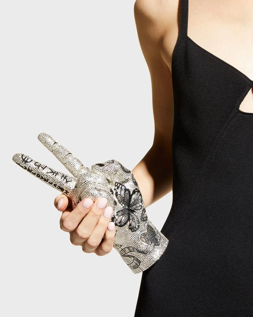 Judith Leiber Tattoo Peace Sign Lady Hand Clutch Bag 2