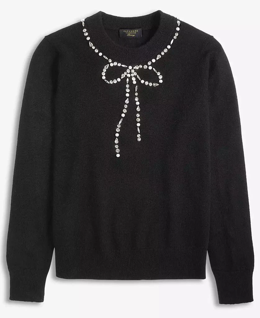 Charter Club Women's 100% Cashmere Embellished Bow Sweater, Macy's Exclusive 3