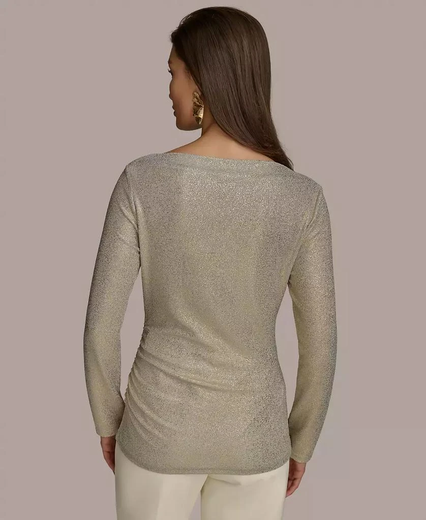 Donna Karan Women's Metallic Boat Neck Long-Sleeve Top 2