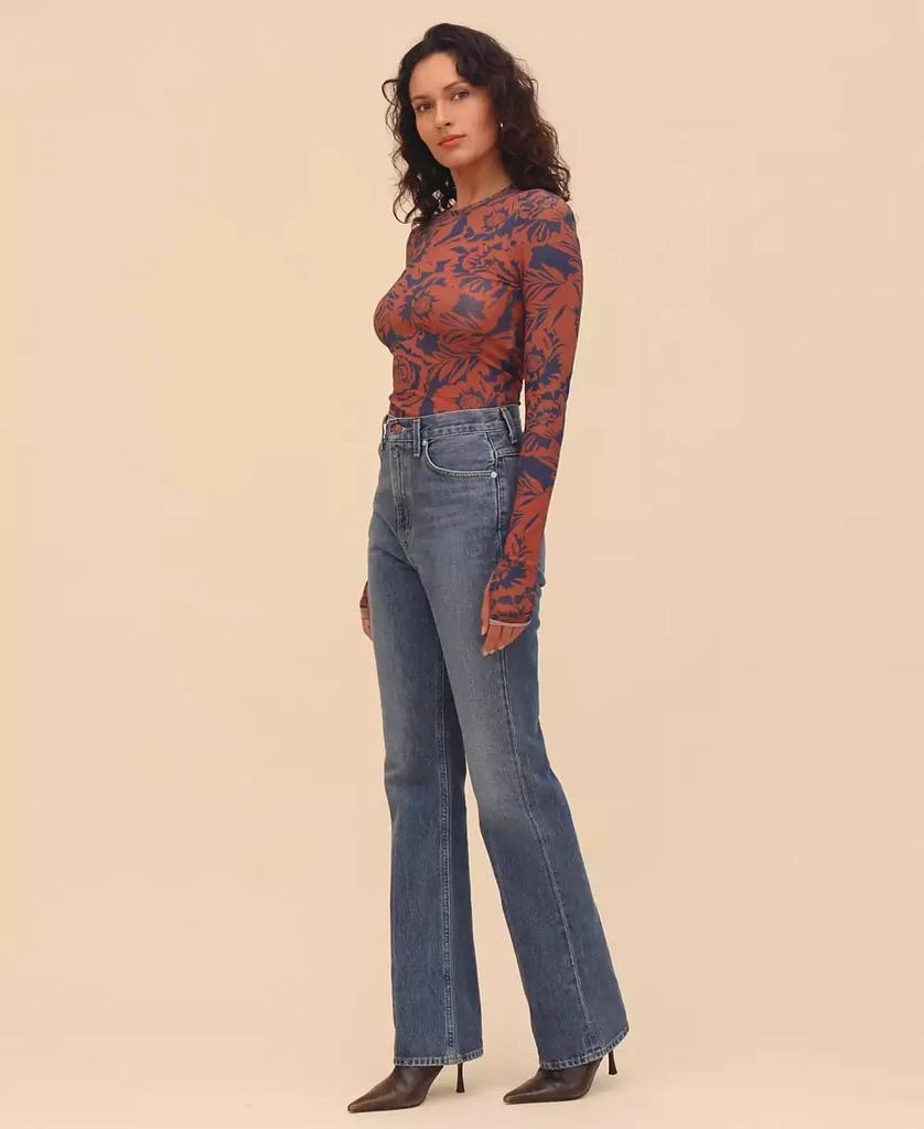 Avec Les Filles Women's Printed Mesh Long-Sleeve Top 7