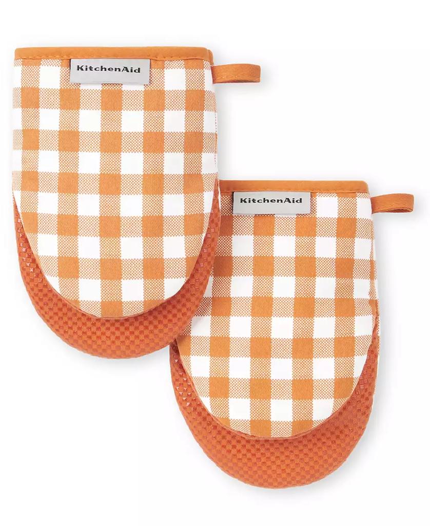 KitchenAid Gingham Mini Oven Mitt 2-Pack Set, 5.5" x 8"