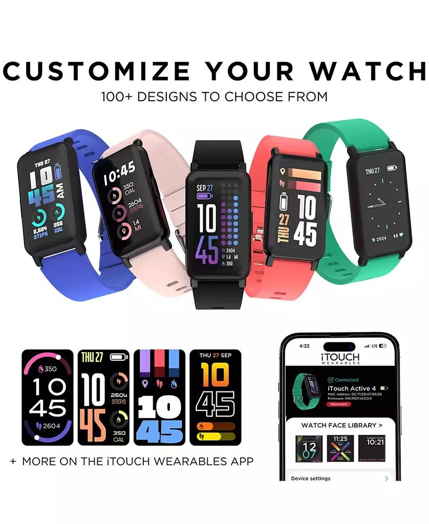 iTouch Active 4 Unisex Silicone Strap Fitness Tracker 42.7mm 7