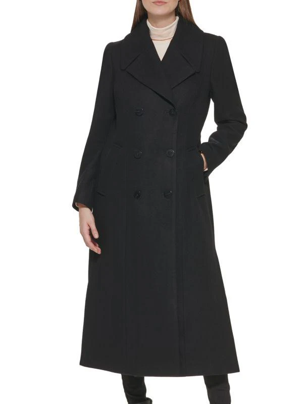 Kenneth Cole Double Breasted Long Wool Blend Coat 1